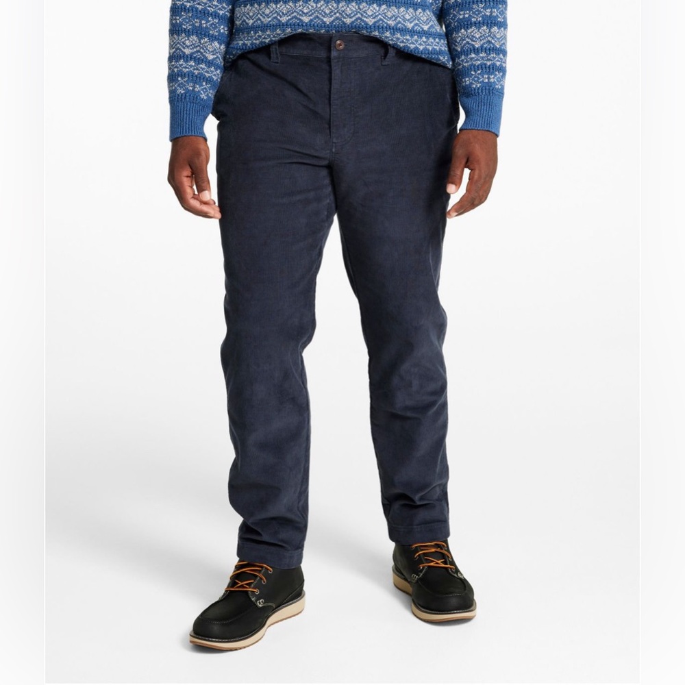 32x30 L.L. Bean BeanFlex Standard Fit Pants Corduroy Navy Classic Relaxed Work